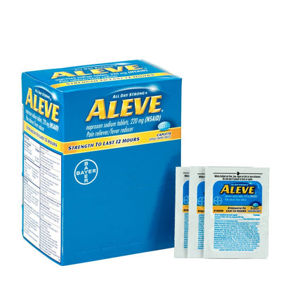 PhysiciansCare Aleve Naproxen Sodium Medication, 50 Packets of One Tablet