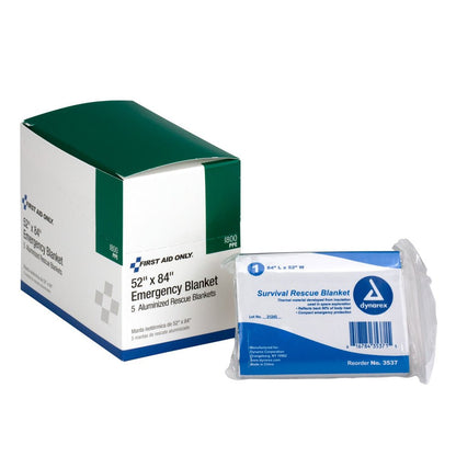 First Aid Only Aluminized Rescue Blanket, 5 Per Box
