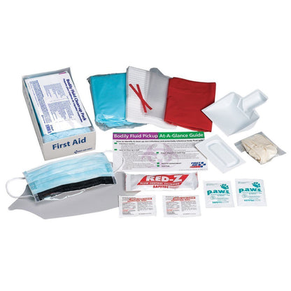 First Aid Only BBP Spill Clean Up Kit, Bodily Fluid Clean Up Pack, 16 pc - Disposable Tray