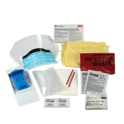 First Aid Only BBP Spill Clean Up Kit, Bodily Fluid Clean Up Pack, 16 pc - Disposable Tray