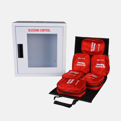 First Aid Only Bleeding Control Cabinet with Multiple Victim Tote for California Regulation AB2260, without Alarm