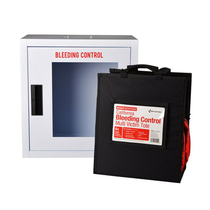 First Aid Only Bleeding Control Cabinet with Multiple Victim Tote for California Regulation AB2260, without Alarm