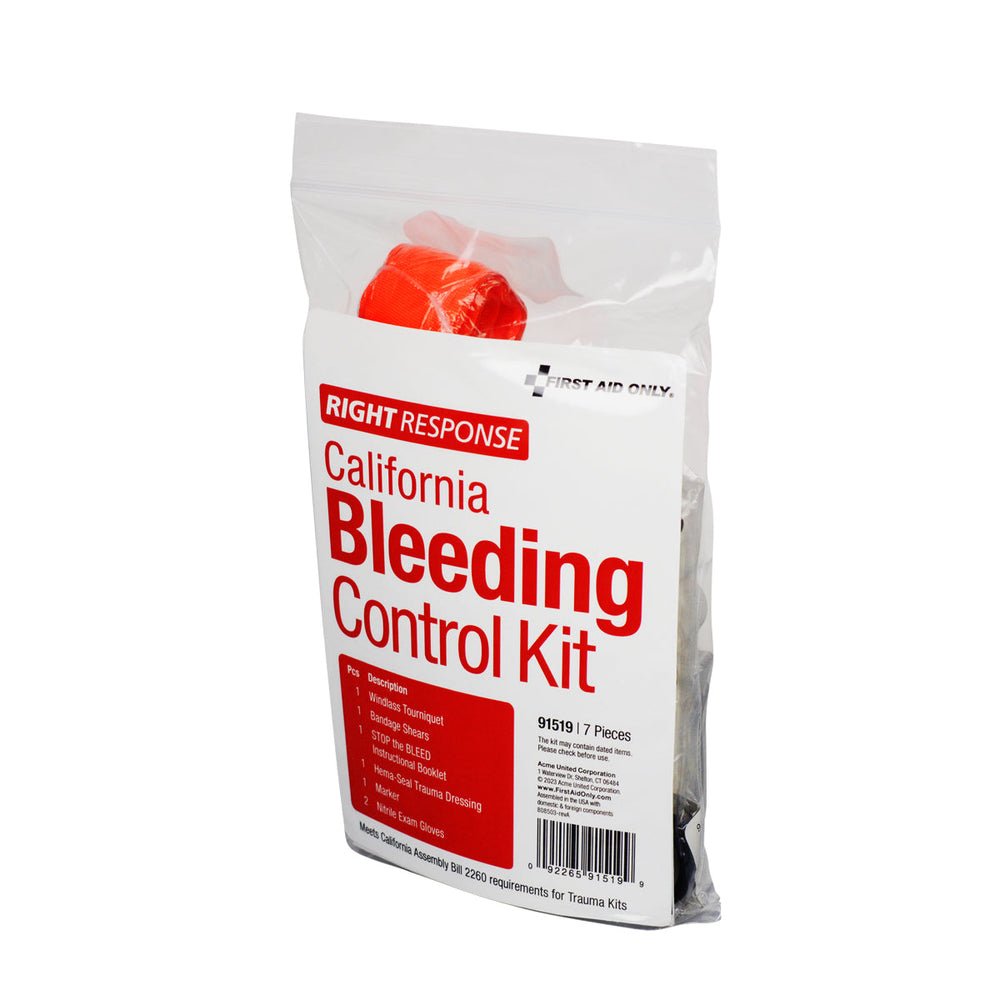 First Aid Only Bleeding Control Kit for California Regulation AB2260, Plastic Bag