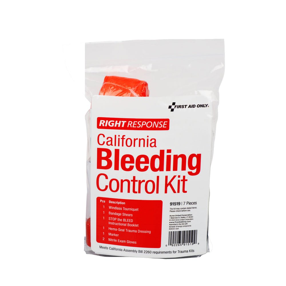First Aid Only Bleeding Control Kit for California Regulation AB2260, Plastic Bag