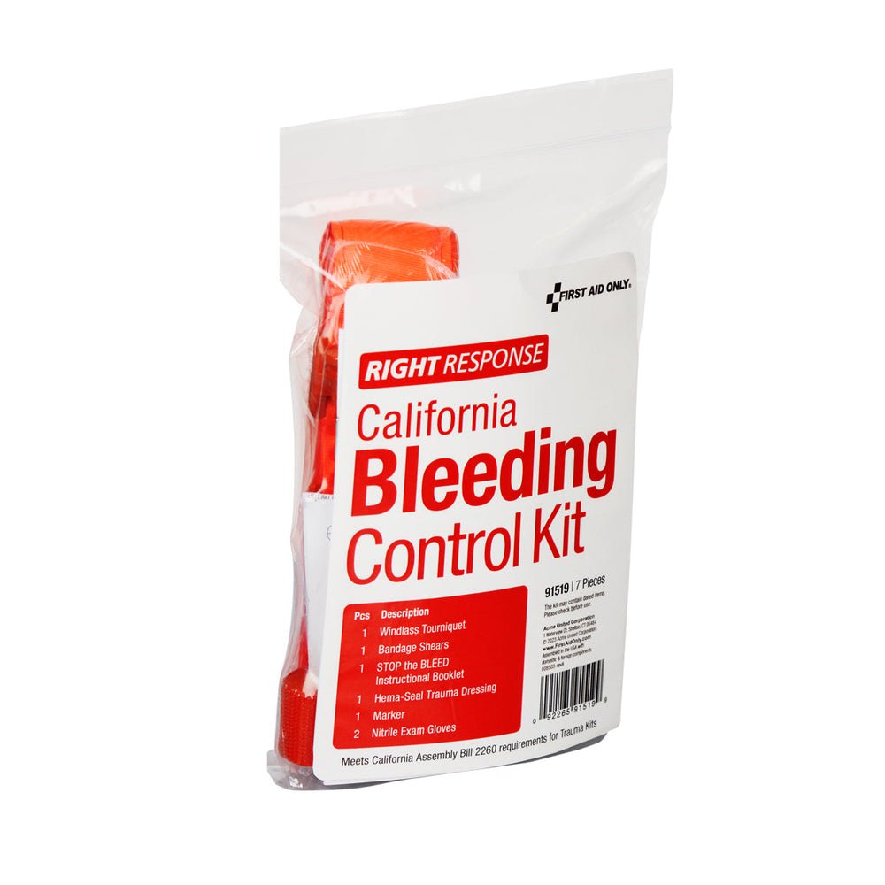 First Aid Only Bleeding Control Kit for California Regulation AB2260, Plastic Bag