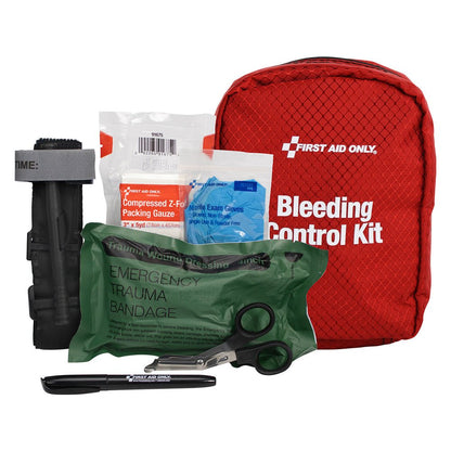 First Aid Only Bleeding Control Kit for CO, IN, TN, VA, WA State Regulation, Fabric Pouch