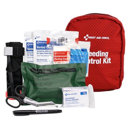 First Aid Only Bleeding Control Kit for Connecticut State Regulation HB7200, Fabric Pouch