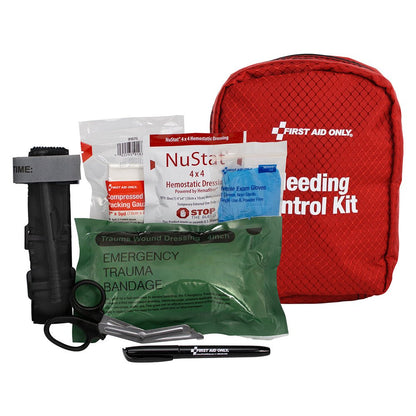 First Aid Only Bleeding Control Kit for Illinois Regulation HB1561, Fabric Pouch