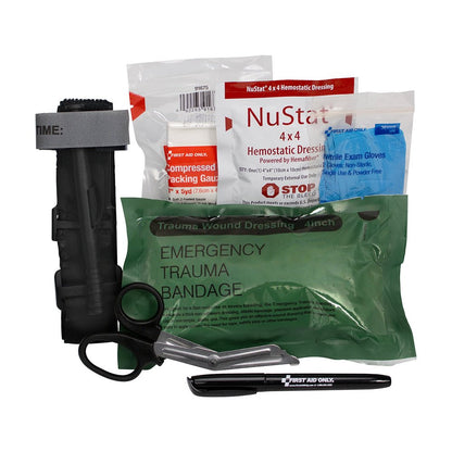 First Aid Only Bleeding Control Kit for Illinois Regulation HB1561, Fabric Pouch