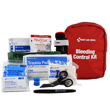 First Aid Only Bleeding Control Kit for Limb, Chest & Torso Wounds