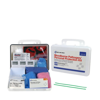 First Aid Only Blood borne Pathogen (BBP) & Personal Protection and Spill Clean Up Kit with CPR, Plastic Case