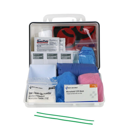 First Aid Only Blood borne Pathogen (BBP) & Personal Protection and Spill Clean Up Kit with CPR, Plastic Case