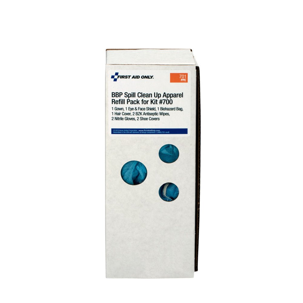 First Aid Only Bloodborne Pathogen (BBP) Spill Clean-up Apparel Refill Pack for Kit #700