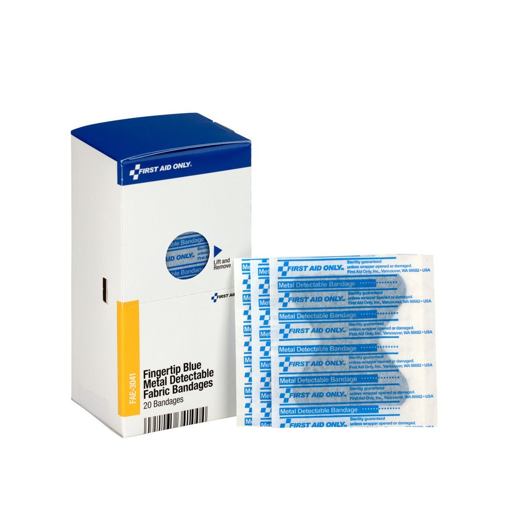 SmartCompliance Refill Fingertip Blue Metal Detectable Bandages, 40 Per Box