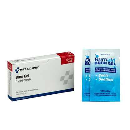 First Aid Only Burn Gel, 6 Per Box