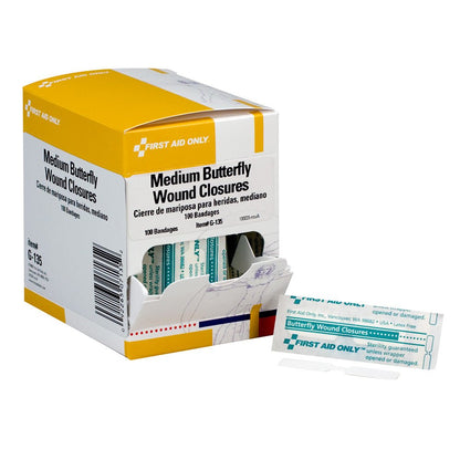 First Aid Only Butterfly Wound Closures, Medium, 100 Per Box