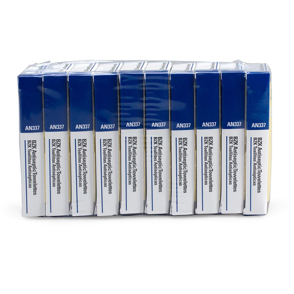 First Aid Only BZK Antiseptic Wipes, 10 per Box, 10 Pack