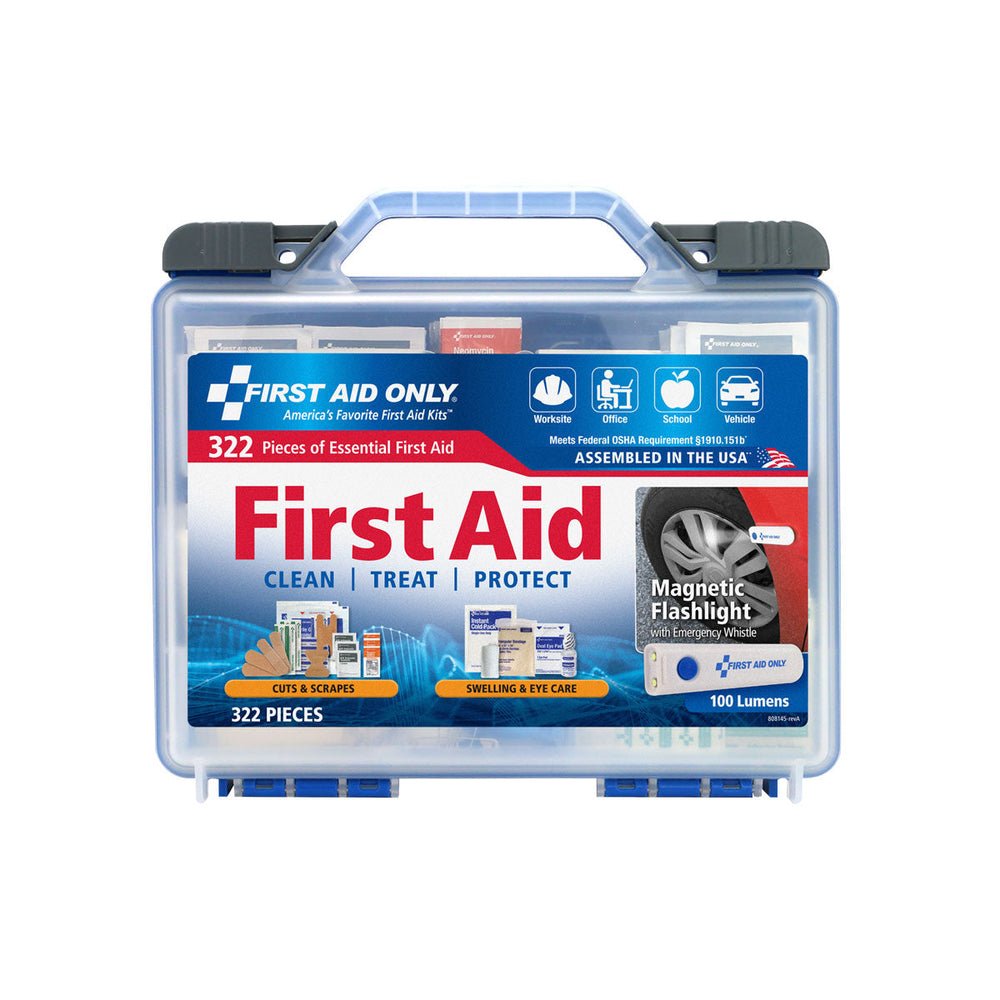 First Aid Only Clear Cover Intermediate First Aid Kit, 322 pieces with Safety Lite