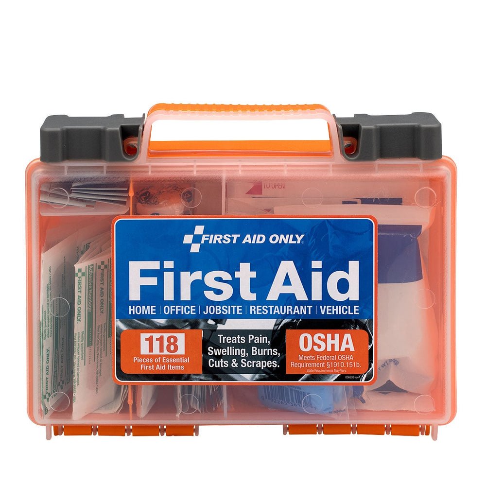 First Aid Only Clear Front Cover 118-piece First Aid Kit, OSHA Compliant