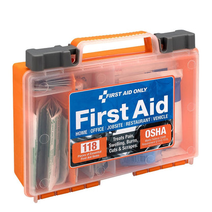 First Aid Only Clear Front Cover 118-piece First Aid Kit, OSHA Compliant
