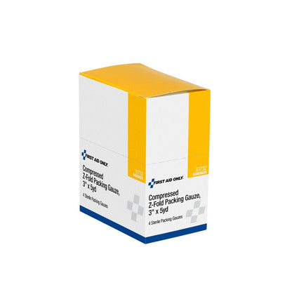 First Aid Only Compressed Z-Fold Packing Gauze, 4 per Box
