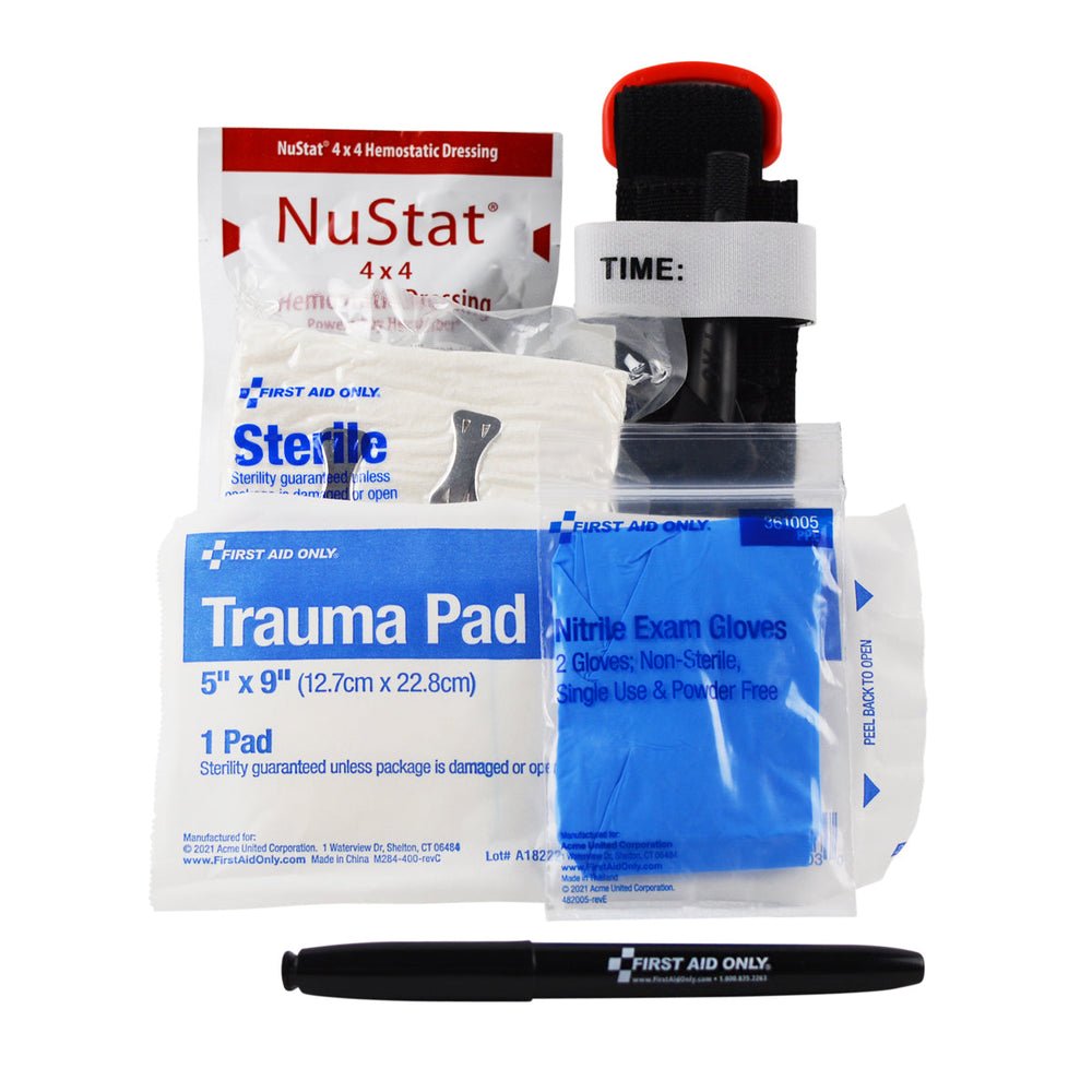 First Aid Only Critical Essentials Bleeding Control Kit for Limb & Torso Wounds