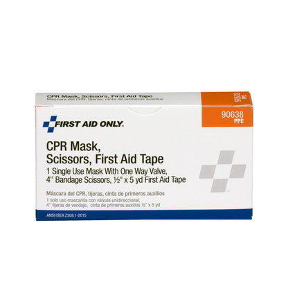 First Aid Only CPR Mask, Scissors, Tape Roll, 1 Each Box