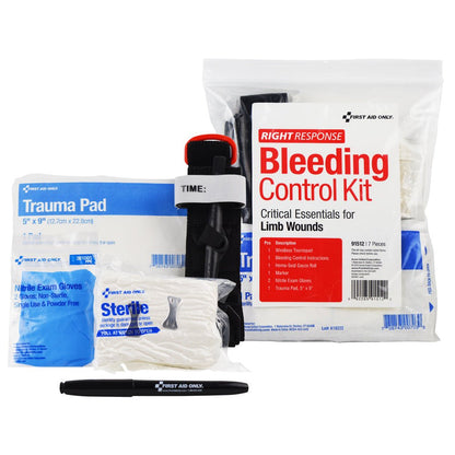 First Aid Only Critical Essentials Bleeding Control Kit for Limb Wounds