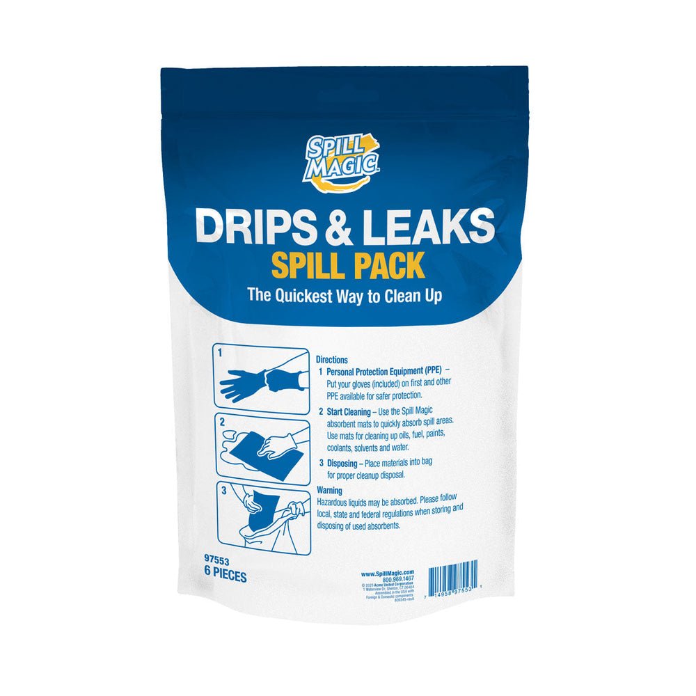 First Aid Only Drips & Leaks Spill Pack (Case of 6)