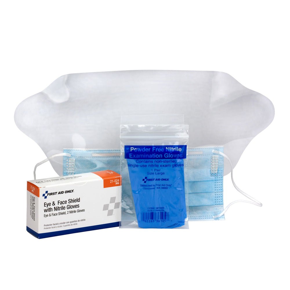 First Aid Only Eye & Face Shield with Gloves Kit