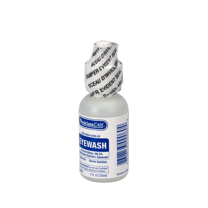 First Aid Only Eyewash Bottle, Screw Cap, 1 oz., 144 Bottles Included