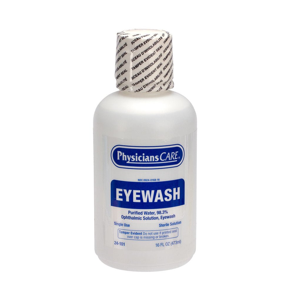 First Aid Only Eyewash Bottle, Screw Cap, 16 oz., Case of 12 bottles