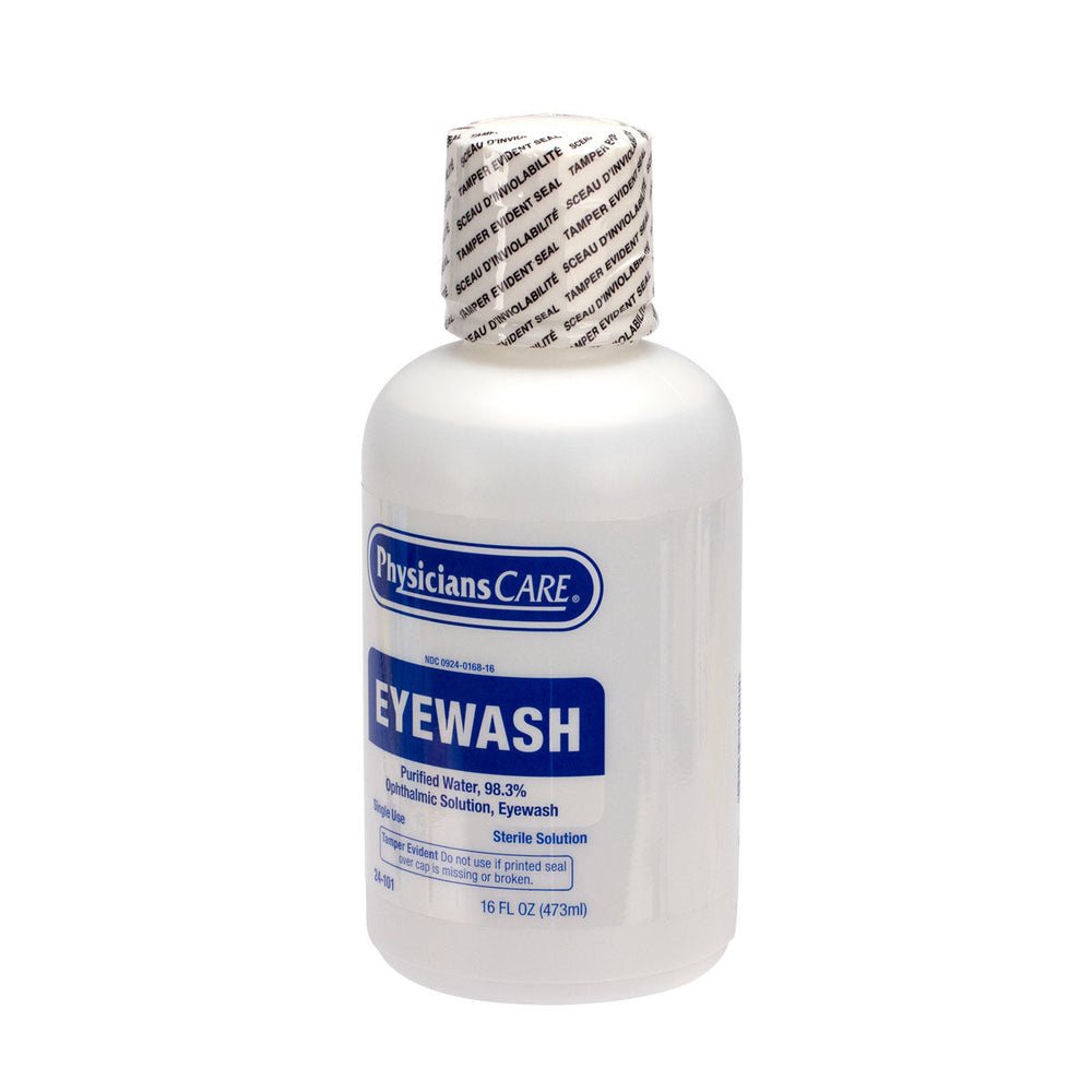 First Aid Only Eyewash Bottle, Screw Cap, 16 oz., Case of 12 bottles