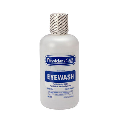 First Aid Only Eyewash Bottle, Screw Cap, 32 oz., Case of 12