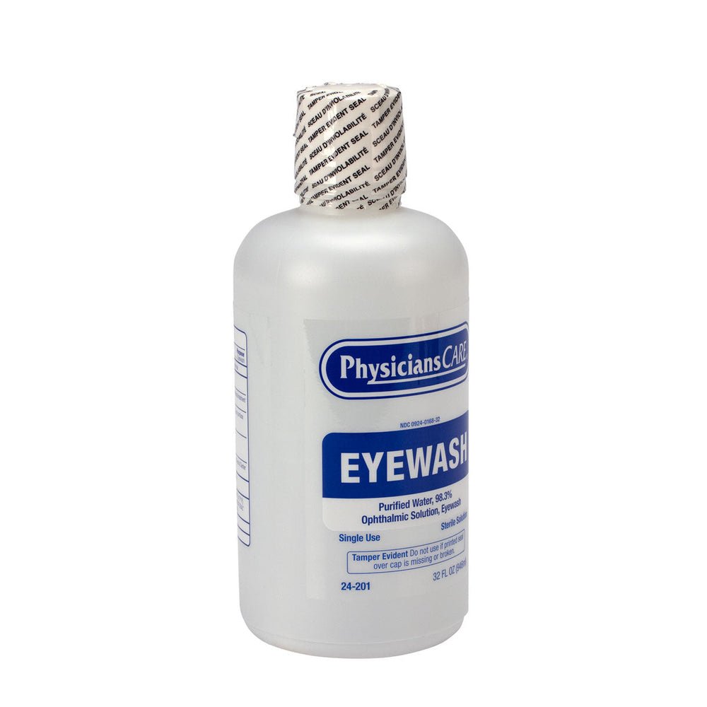 First Aid Only Eyewash Bottle, Screw Cap, 32 oz., Case of 12