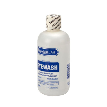 First Aid Only Eyewash Bottle, Screw Cap, 8 oz. (Case of 12)