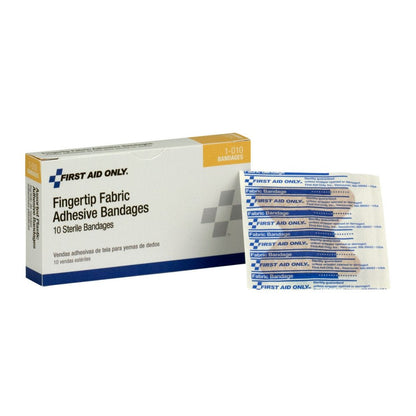 First Aid Only Fabric Fingertip Bandages, 10 Per Box