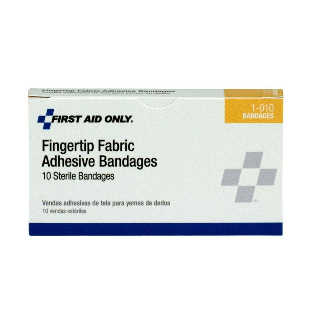 First Aid Only Fabric Fingertip Bandages, 10 Per Box