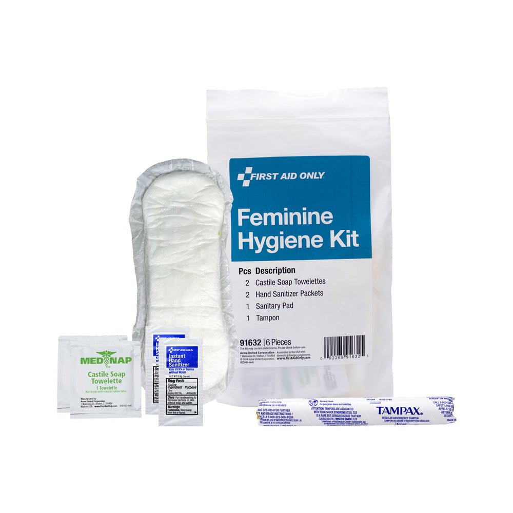 First Aid Only Feminine Hygiene Kit, 6 Pieces (Case of 12)
