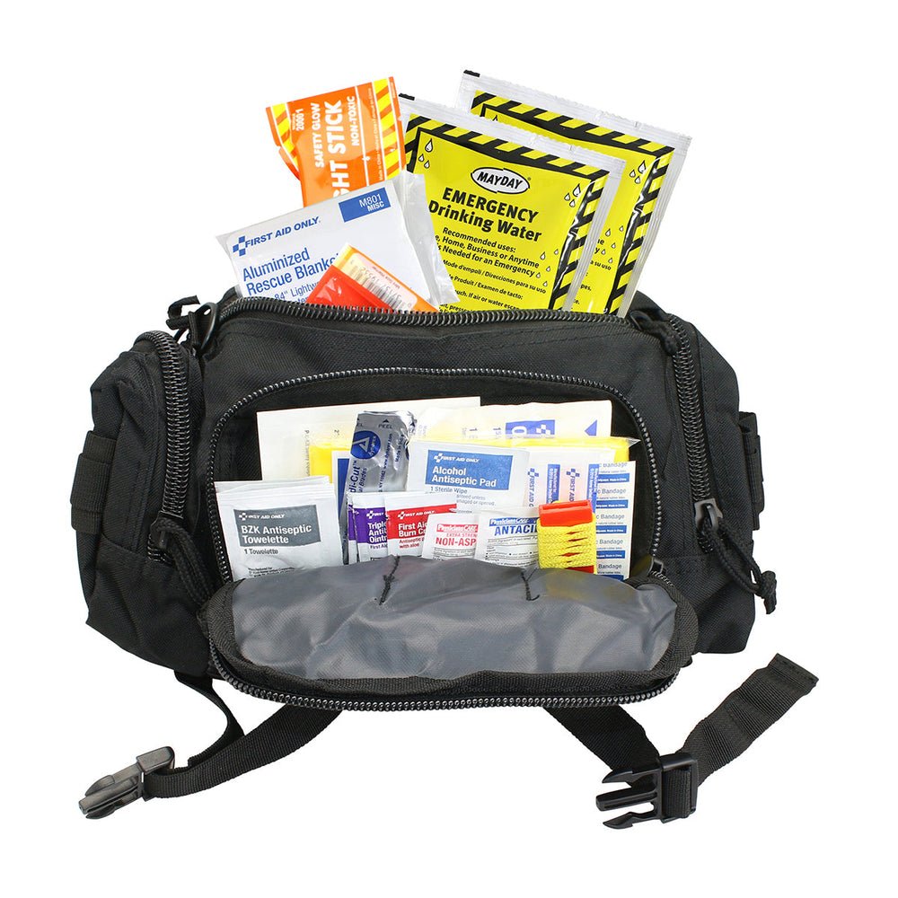 First Aid Only First Aid 3 Day Survival Kit with Emergency Food and Water, Black (73 Piece Kit)