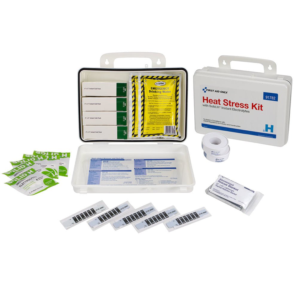 First Aid Only Heat Stress Kit with Solid.H Instant Electrolytes, Large