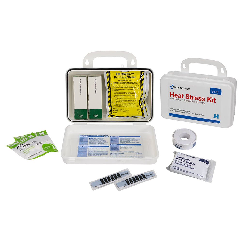 First Aid Only Heat Stress Kit with Solid.H Instant Electrolytes, Medium