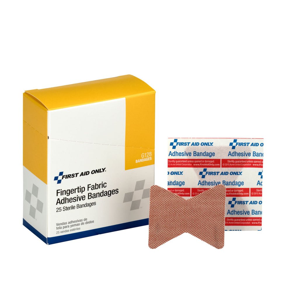 First Aid Only Heavy Woven Fingertip Bandages, 25 Per Box