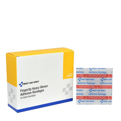 First Aid Only Heavy Woven Fingertip Bandages, 50 Per Box