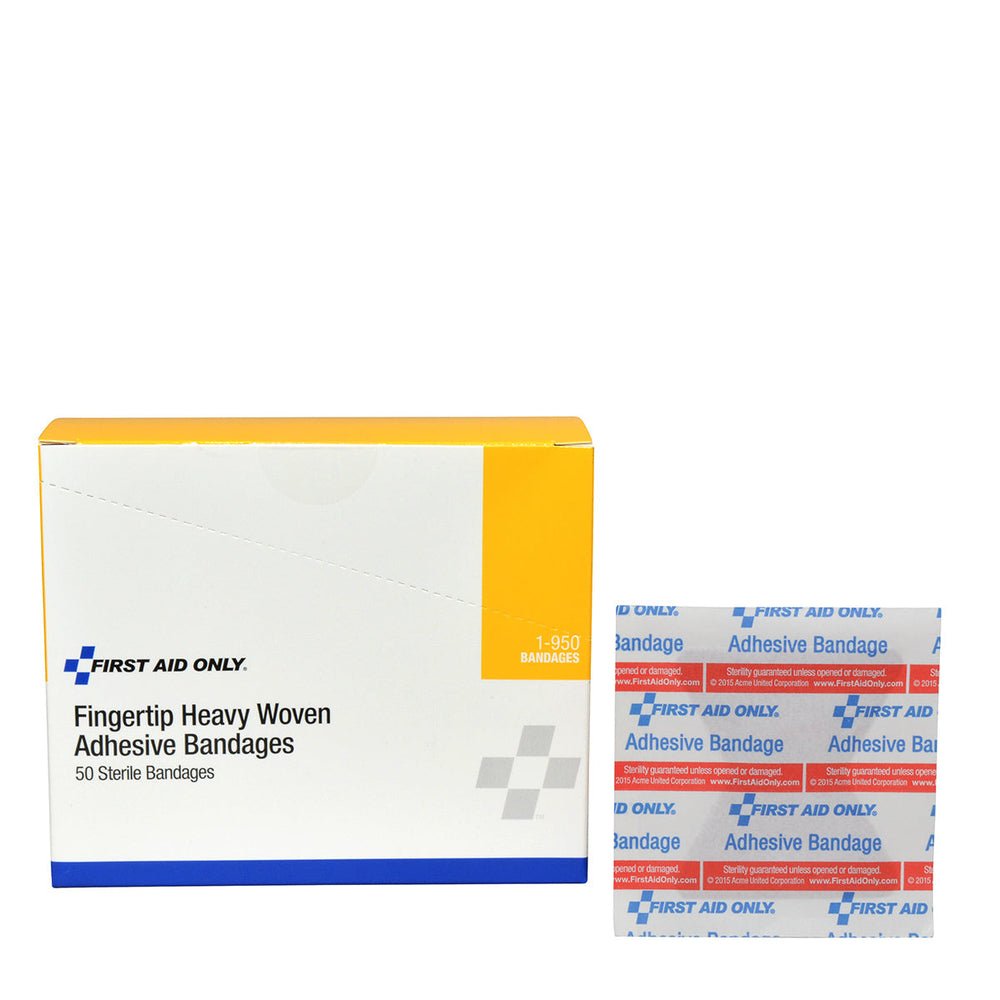 First Aid Only Heavy Woven Fingertip Bandages, 50 Per Box