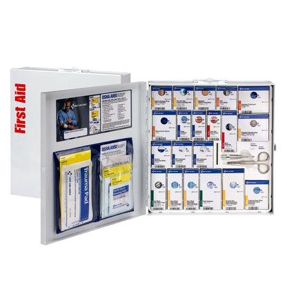First Aid Only 50 Person Large Metal SmartCompliance Food Service First Aid Cabinet with Medications