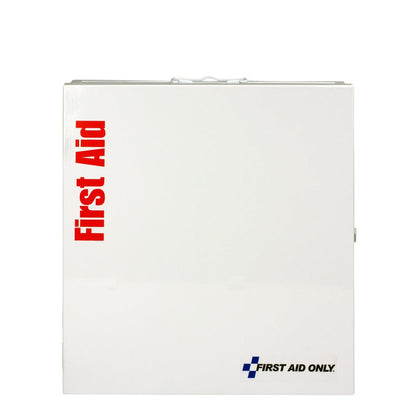 First Aid Only 50 Person Large Metal SmartCompliance Food Service First Aid Cabinet with Medications