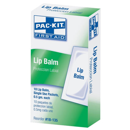 First Aid Only Lip Balm Packets, 10 Per Box