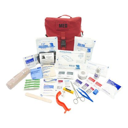 Elite First Aid M-3 Medic First Aid Tri-Fold Bag - Red