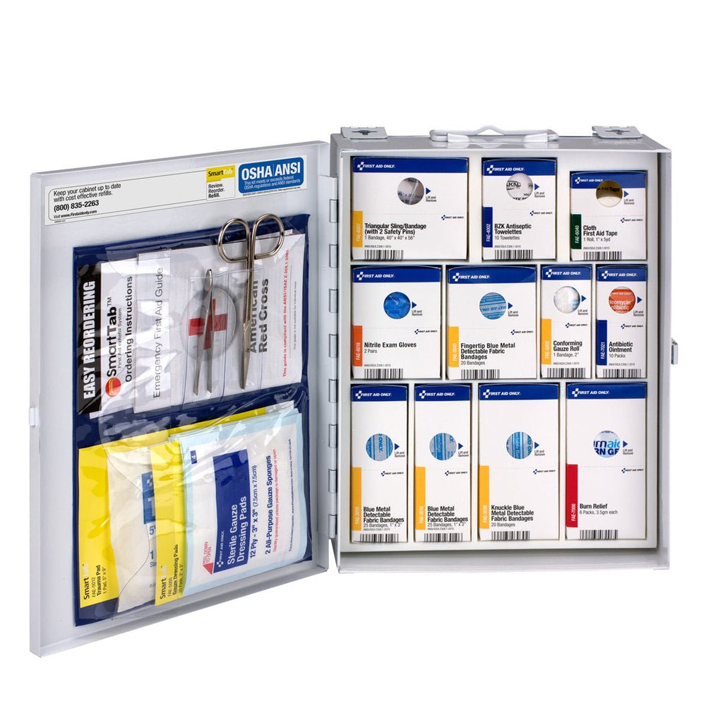 First Aid Only 25 Person Medium Metal SmartCompliance Food Service First Aid Cabinet without Medications